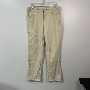 Eddie Bauer Travex Women's Size 8 Tan Lightweight Hiking Stretch Roll Tab Pants